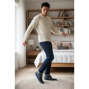 "AKADEMICS" Mens Lace up ankle boot Style SZ 10.5 Blue Preppy Student PLZ READ!!